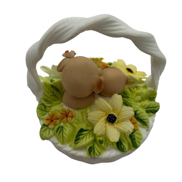 Vtg Josef Originals Puppy Dogs Basket of Love Georgian Fine Bone China Figurine - Picture 5 of 9